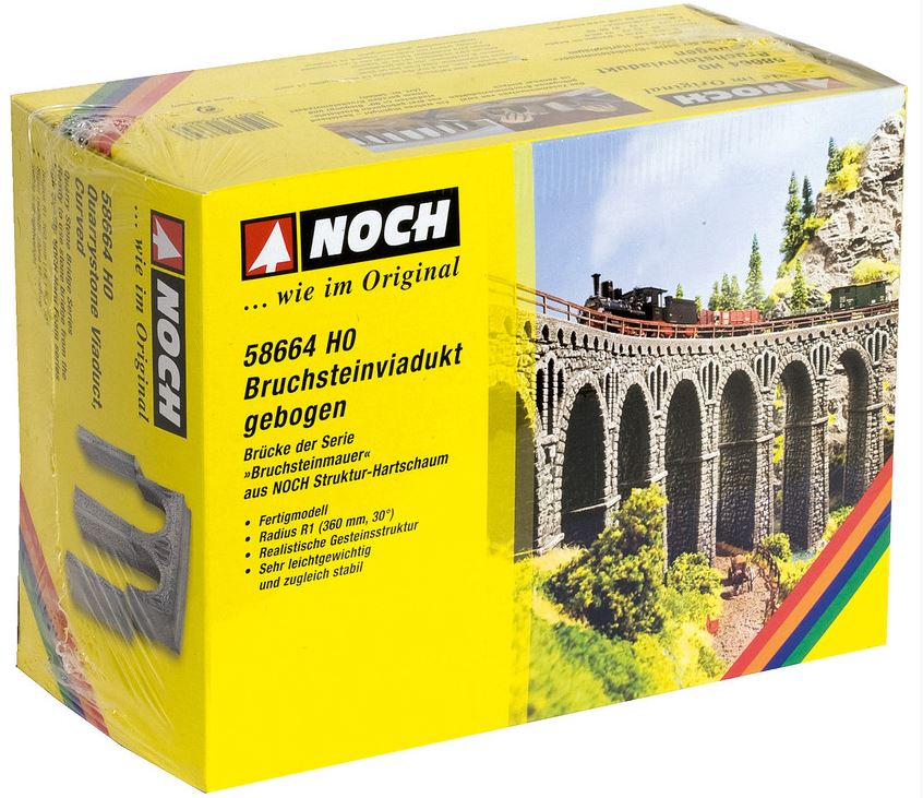 Noch 58664 Bruchstein-Viadukt, gebogen - Radius (R1) 360 mm, 30°