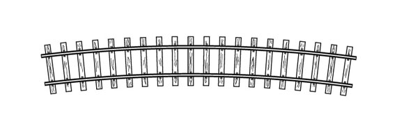 Bemo 4294207 gebogenes Gleis, R 3 380 mm Code 70