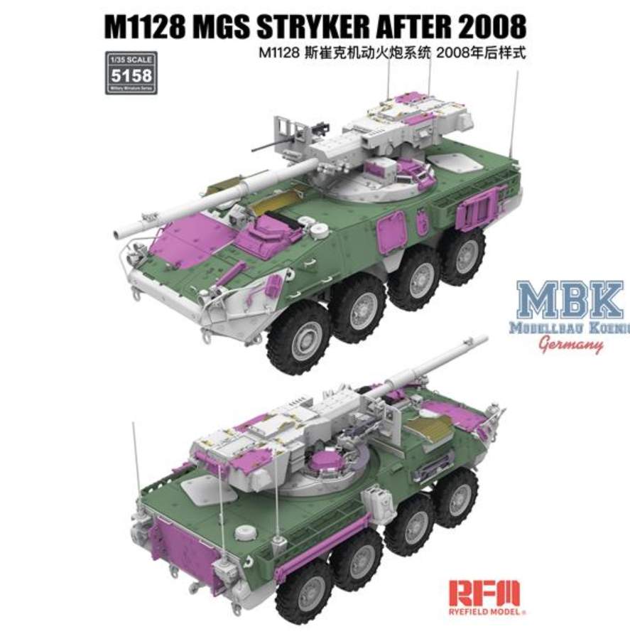Rye Field Model 5158 M1128 MGS Stryker After 2008 1:35 Bausatz NEU OVP