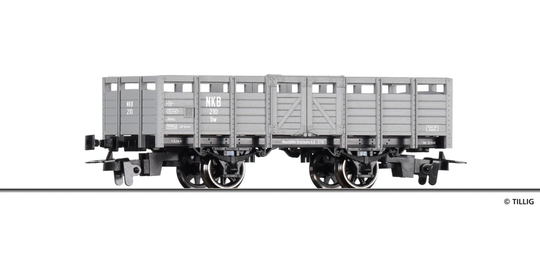 Tillig 05900 Offener Güterwagen Ow NKB 1:87 Spur H0e Neu OVP