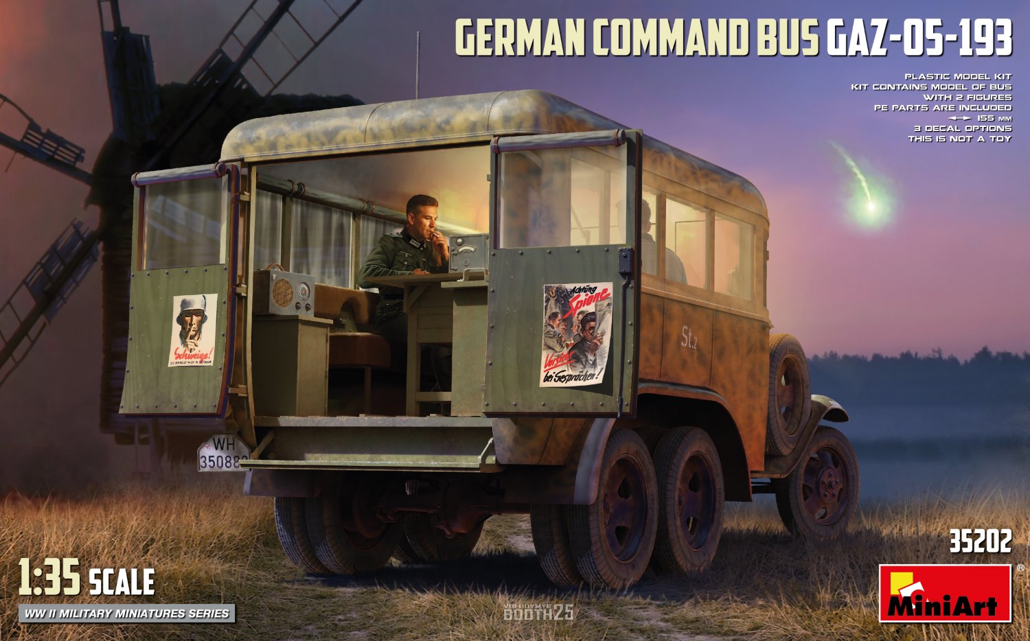 MiniArt 35202 GERMAN COMMAND BUS GAZ-05-193 1:35 Bausatz