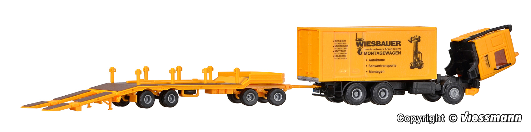 Kibri 13580 DAF Zugmaschine mit Tiefladeanhänger und Stapler 1:87