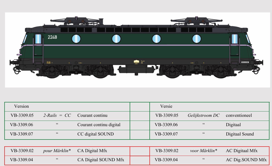 B-Models VB-3309.04 E-Lok 2248 AC. 3-Rail Digital Sound Spur H0