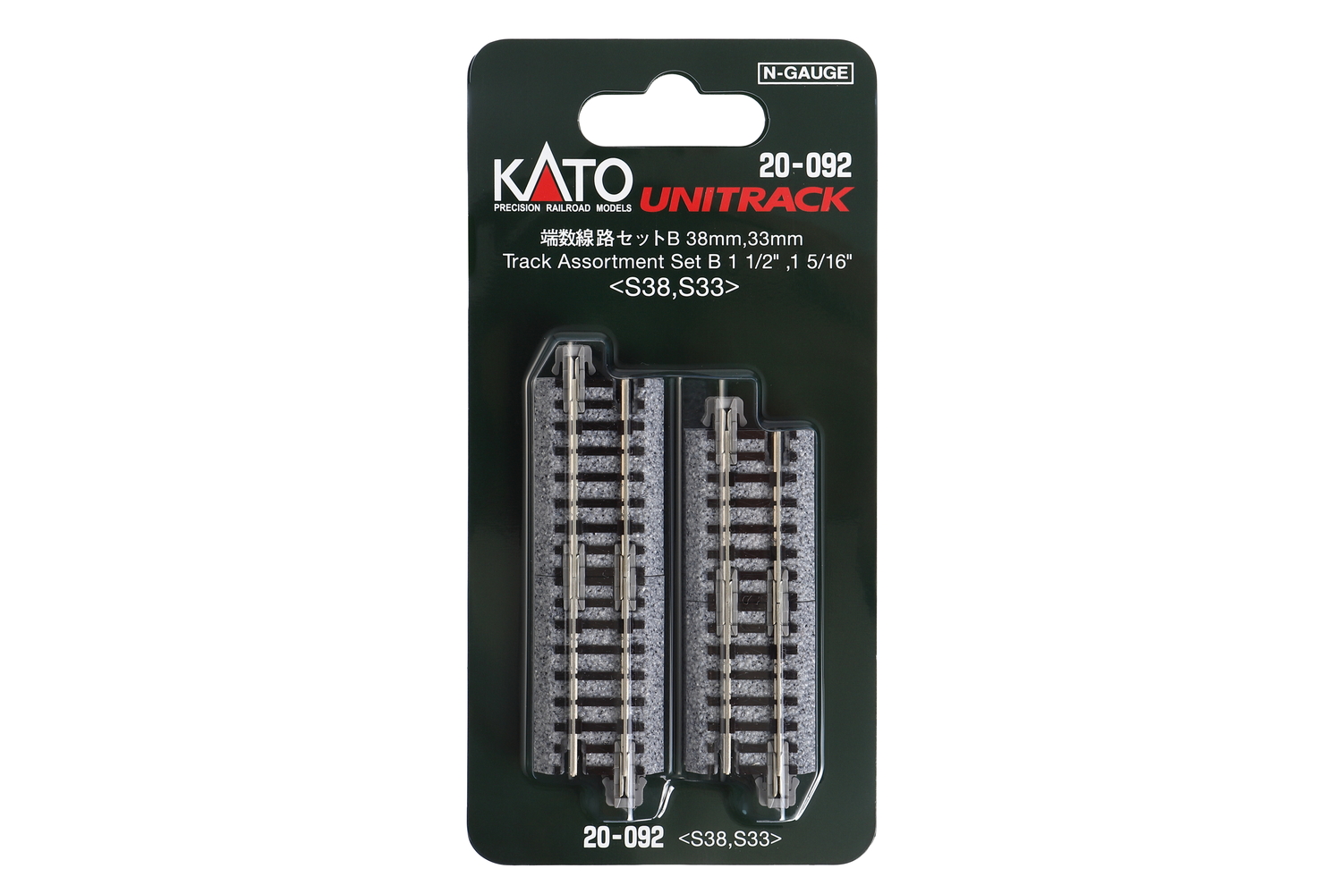 Kato 20-092 Ausgleichsgleis-Set B 4 x 38 mm 4 x 33 mm Spur N Neu