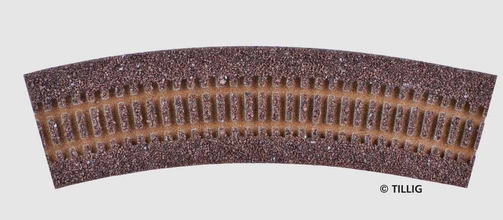 Tillig 86503 Gleisbett R 21 dunkel Spur H0 1:87 werks. ausverk.