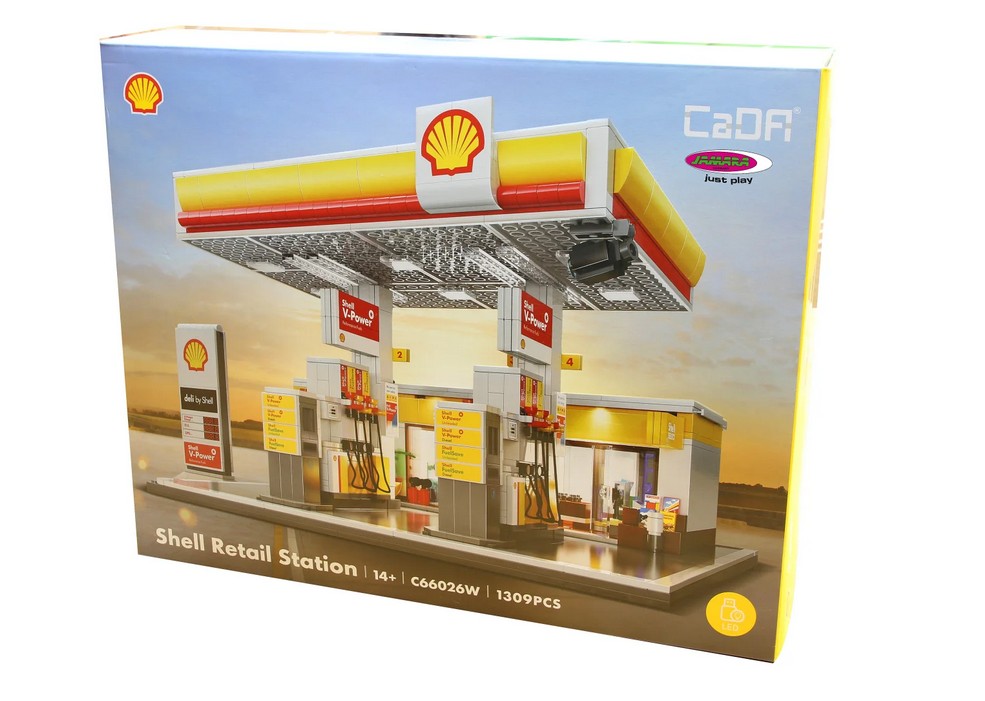 CaDA C66026W Shell Tankstelle mit Shop und Waschanlage 1:30 Bausatz