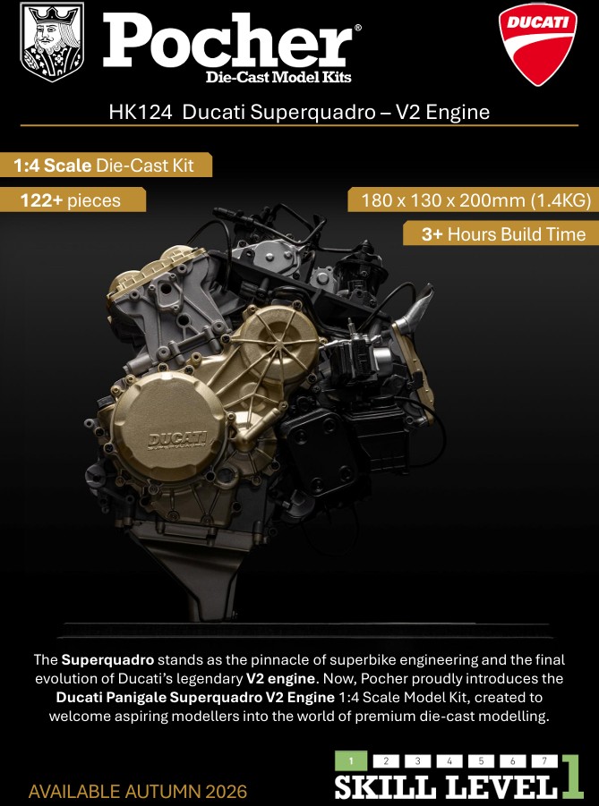Pocher HKM124 Ducati Superquadro - V2 Engine 1:4 (Motor-Bausatz)