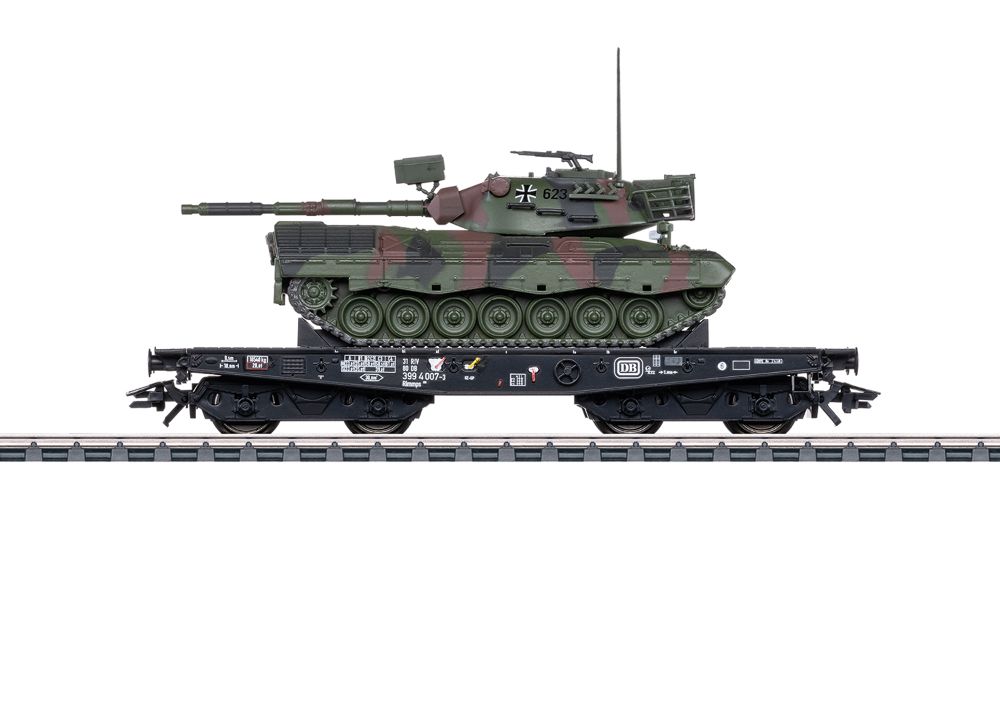 Märklin 48879 Schwerlast-Flachwgn Rlmmps 650 DB Leo 1A1 Spur H0