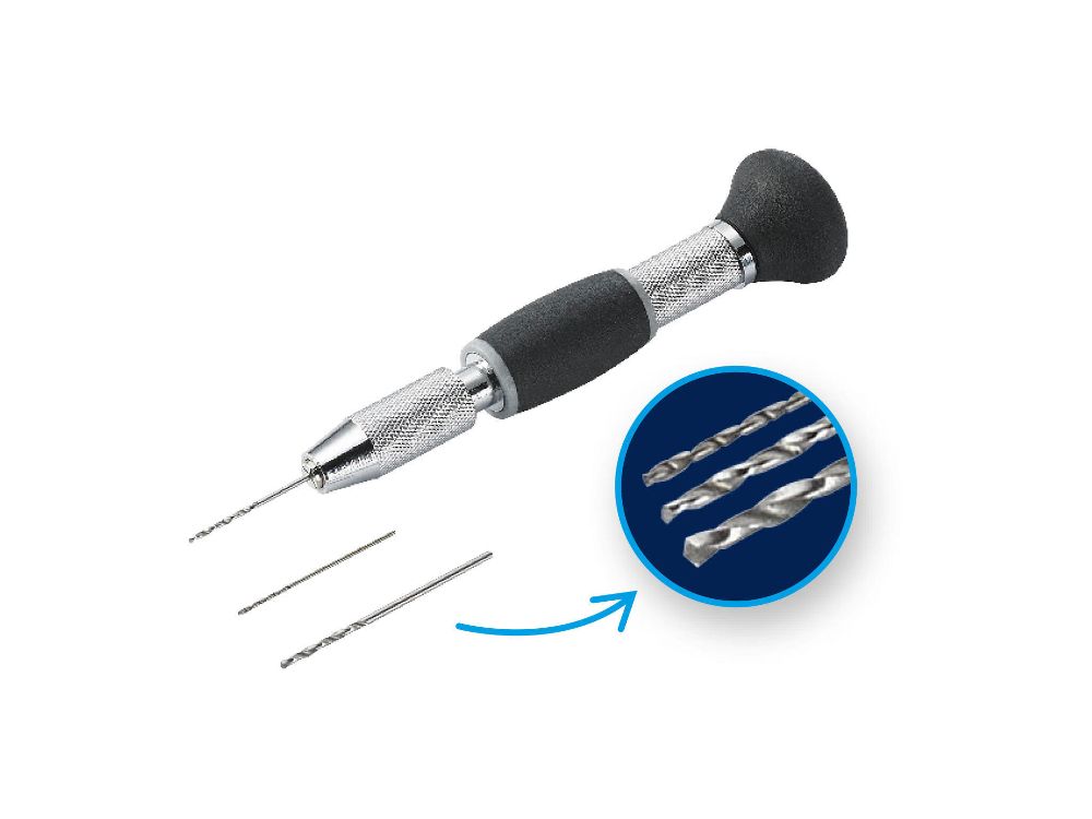 Revell 39064 Handbohrer inkl. 3 Bohrern (0,7/1,0/1,3 mm) Werkzeug