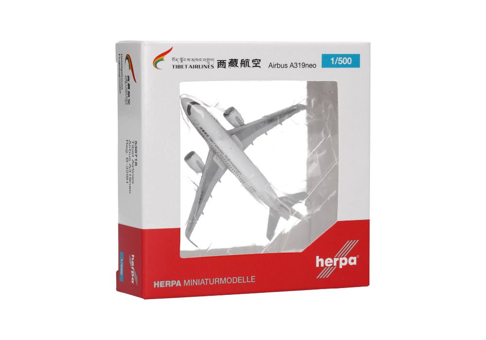 Herpa 538718 Tibet Airlines Airbus A319neo 1:500 Standmodell NEU