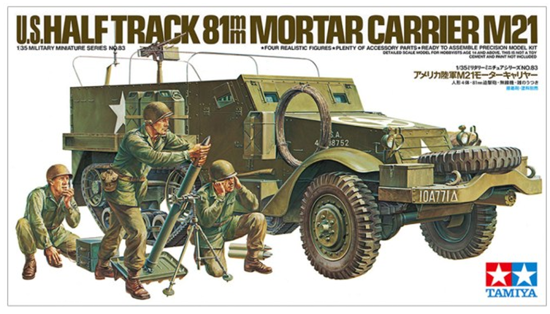 Tamiya 35083 1:35 US M21 Halbkette m. Mörser (4)