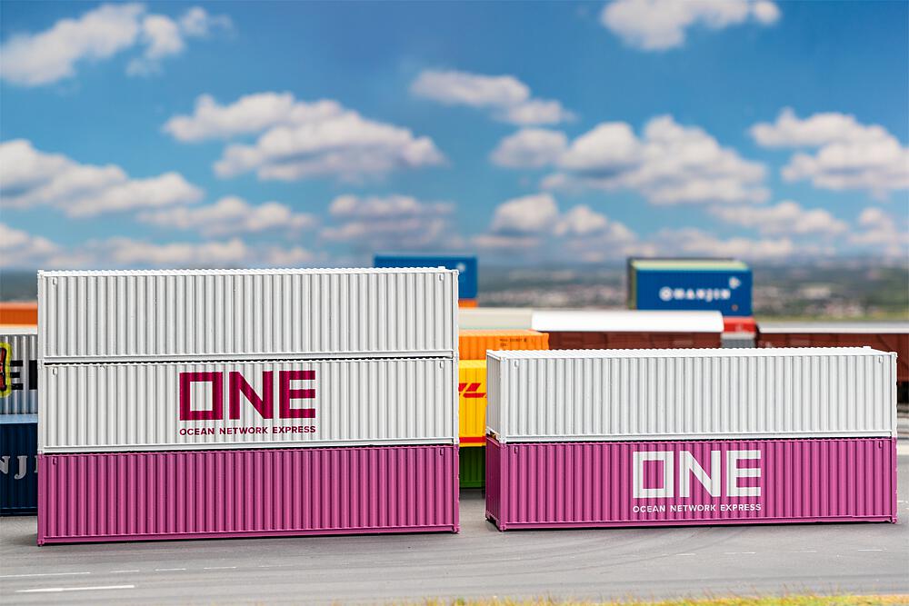 Faller 182152 40' Container ONE, 5er-Set, Ep. VI, H0 1:87, NEU OVP