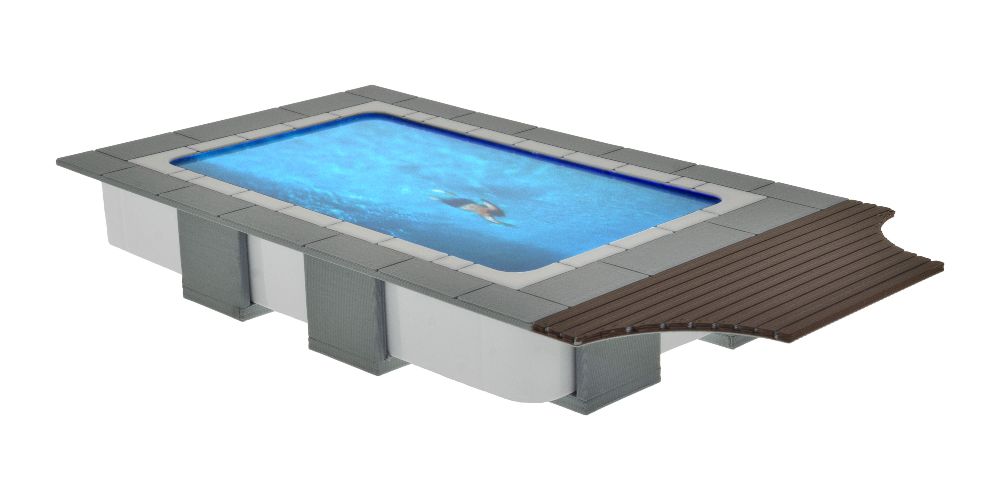 H0 LCD Swimmingpool mit bewegter Wasserszene