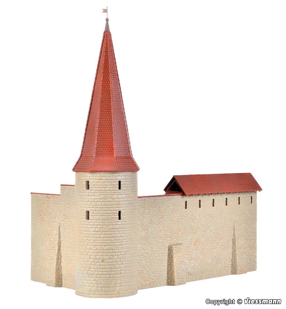 Kibri 38915 Stadtmauer mit Rundturm in Weil 1:87 Spur H0 Bausatz