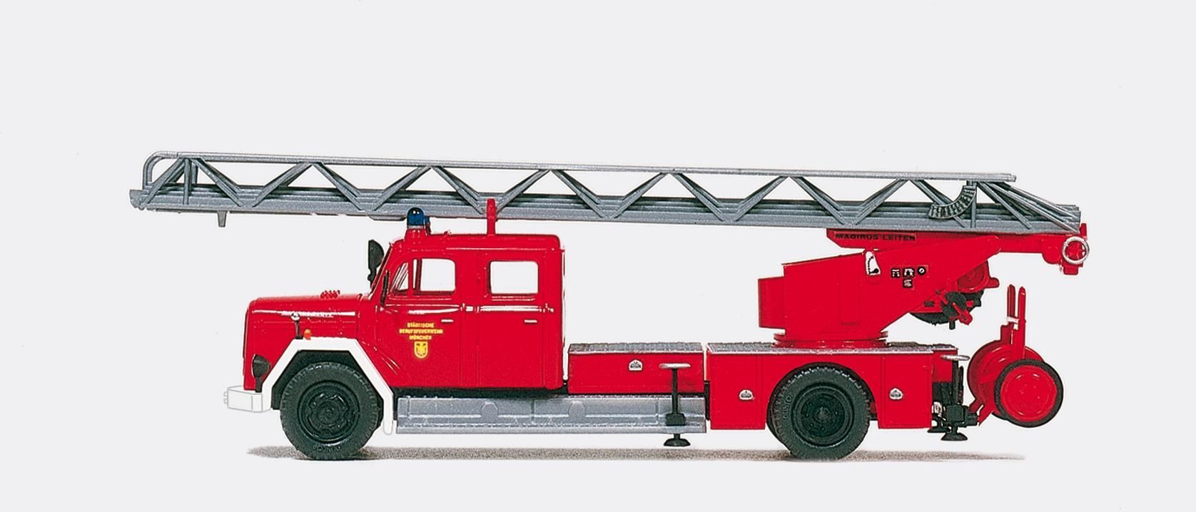 Preiser 31265 Magirus Drehleiter DL 30 Staffelfahrerhaus 1:87 Spur H0