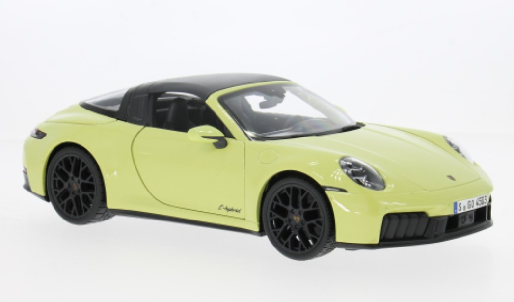 Maisto 31470 Porsche 911 (992.2) Targa 4 GTS Hybrid hellgelb 1:18