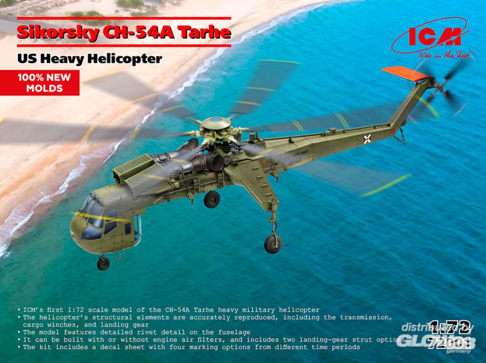 ICM 72001 Sikorsky CH-54A Tarhe, US Heavy Helicopter in 1:72
