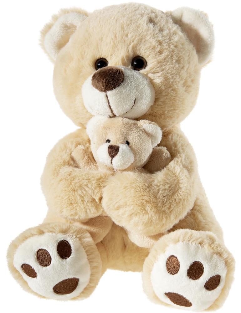 Heunec 504868 Misanimo Bär mit Baby in beige/hellbraun Teddy 25 cm