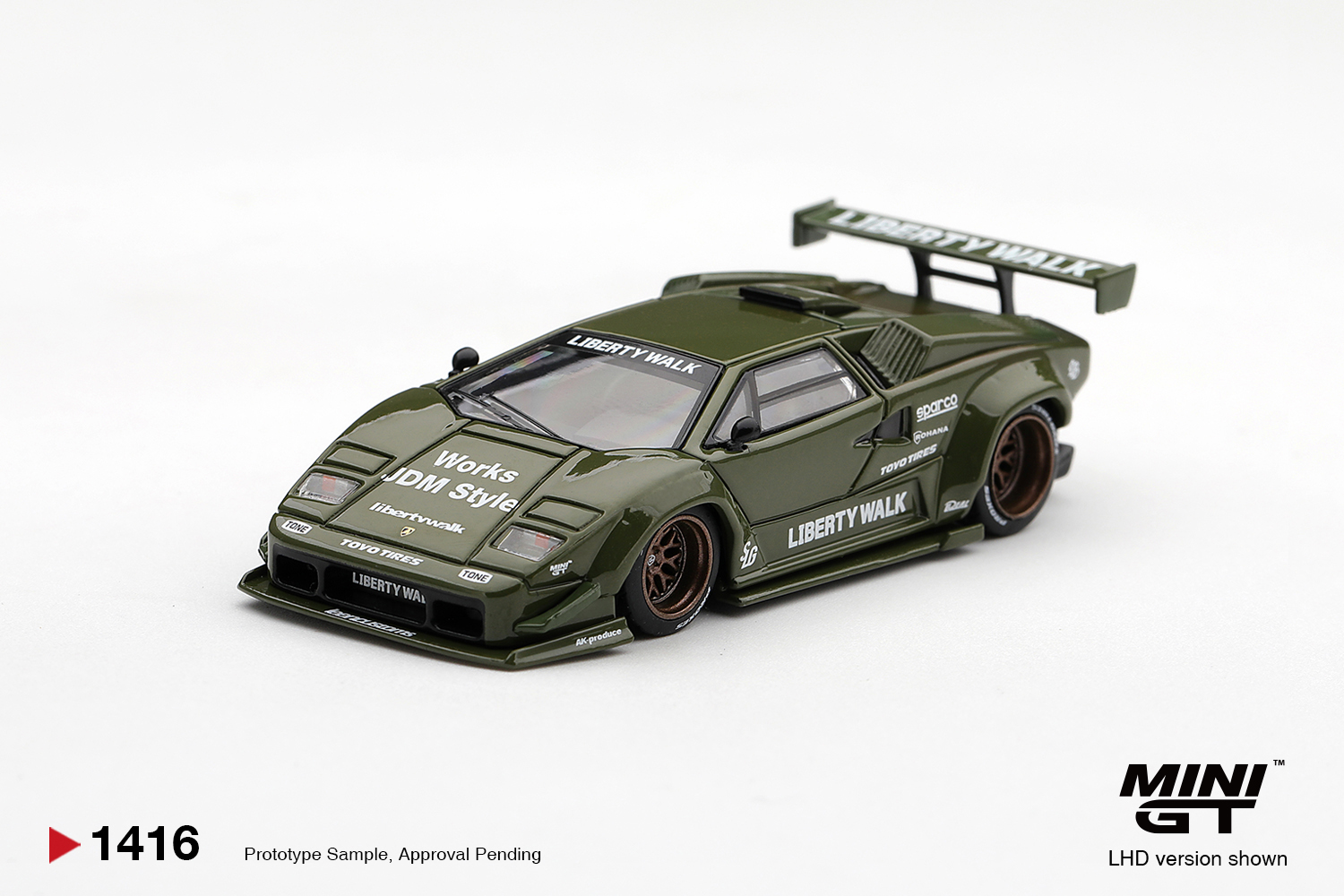 Mini GT 1416 1:64 LAMBORGHINI COUNTACH LB★WORKS ARMY GREEN 2025