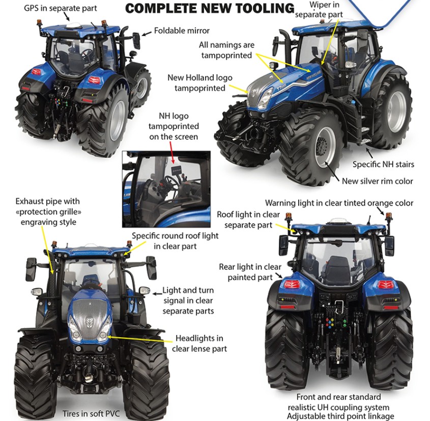 Universal Hobbies UH7201 New Holland T7.225 Blue Power - 2026 1:32 Spur 1