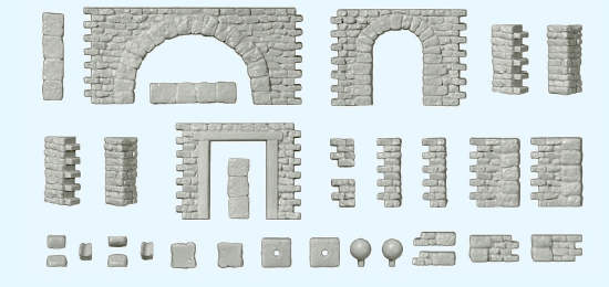 Preiser 18217 Bruchsteinmauern mit Toröffnung