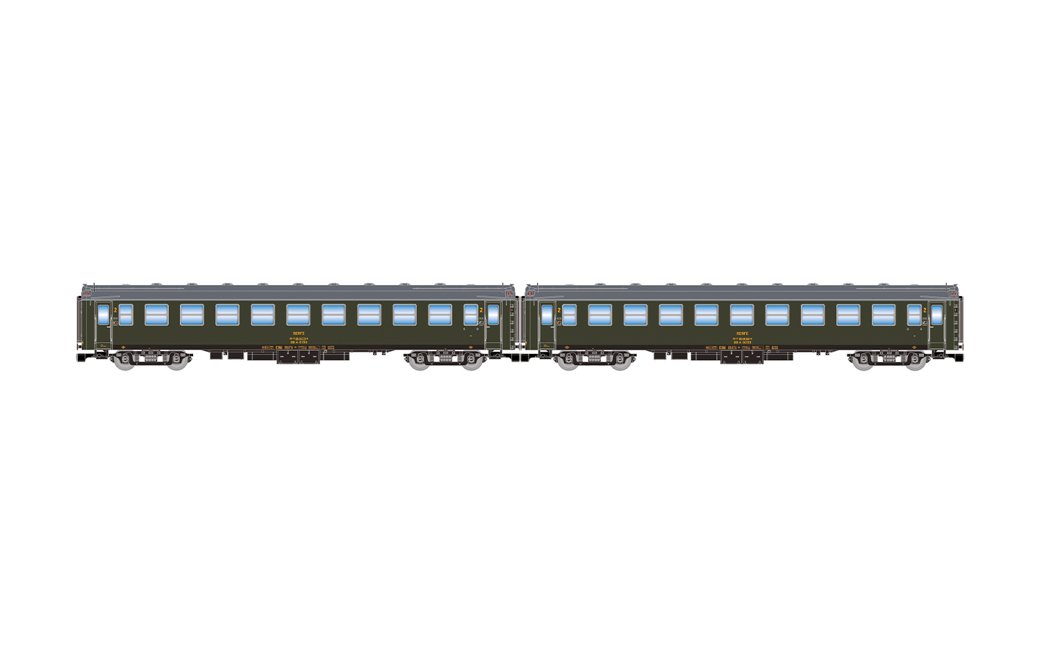 Arnold HN4515 RENFE, 2-tlg. Set 5000-Wagen, 2 x BB4 2. Klasse, mit alten F