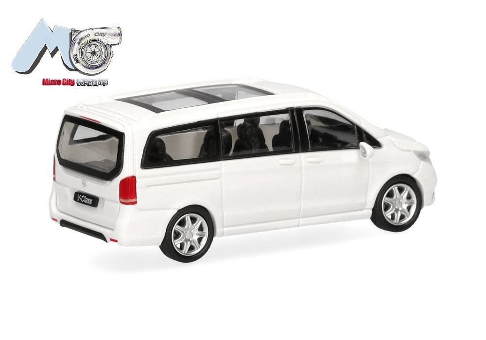 Herpa 87MC000077 MicroCity: Mercedes-Benz V-Klasse, weiß 1:87 Spur H0