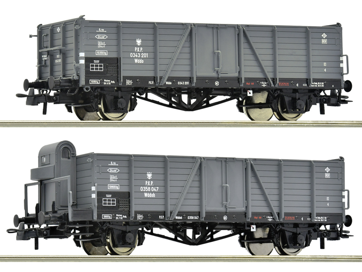Roco 6600216 2-tlg Set Offene Güterwagen „Villach" PKP 1:87 Spur H0