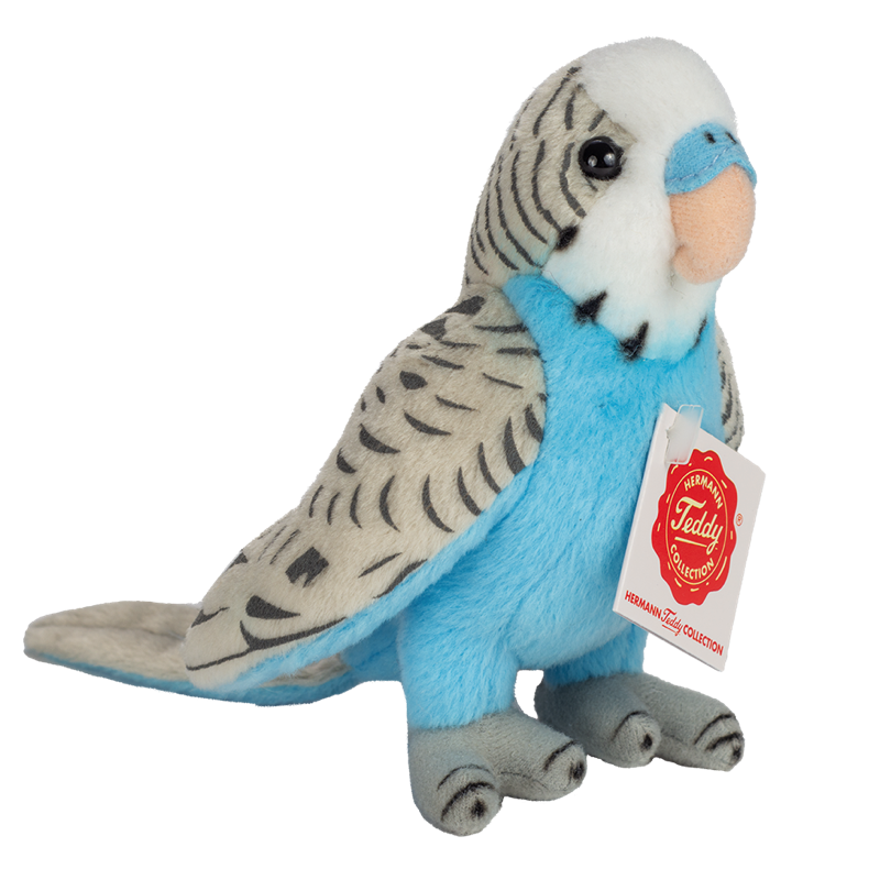 Teddy Hermann 941590 Wellensittich blau 13 cm Stoff/Plüsch/Kuscheltier NEU