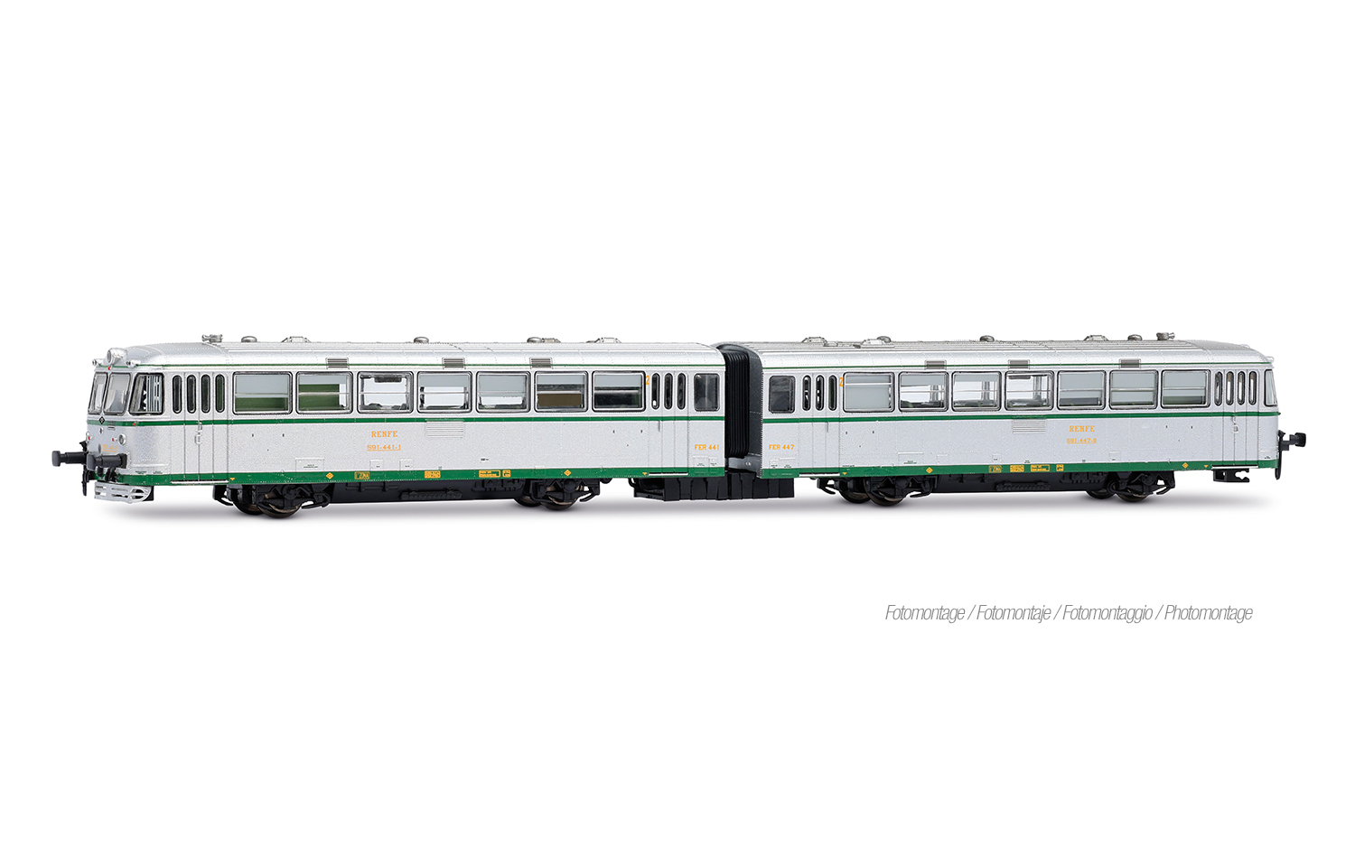 Arnold HN2679S RENFE, 2-tlg. Dieseltriebwagen 591.400 „Ferrobus“, silberfar
