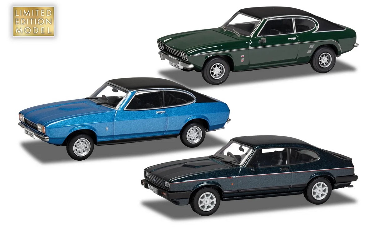 Corgi VC01303 Ford 3er Set Heritage Capri Collection grün/blau 1:43