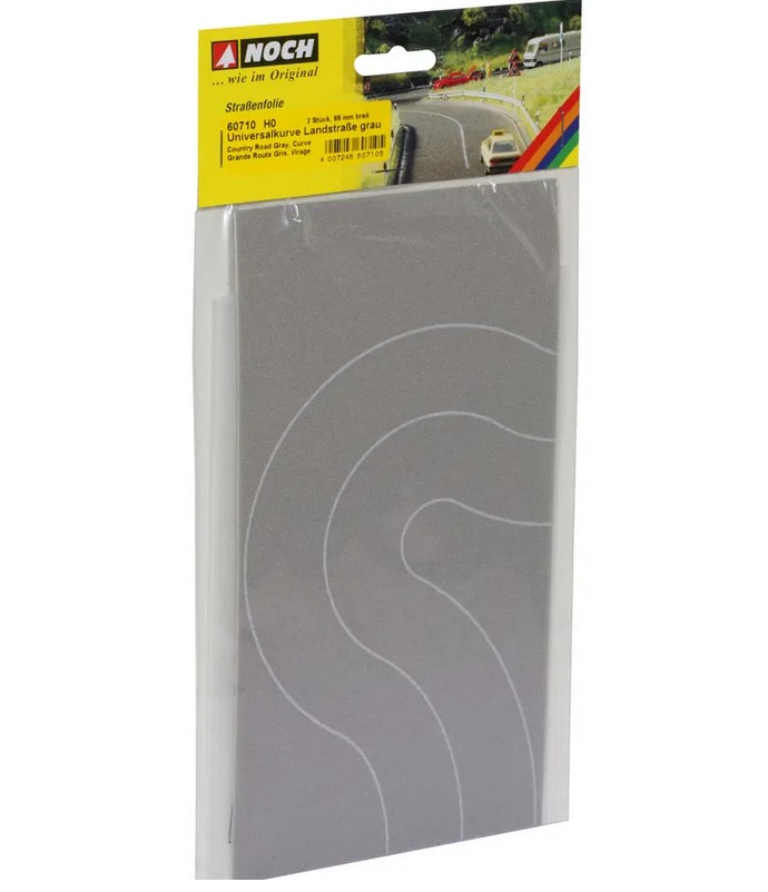 Noch 60710 Landstraße Universalkurve grau 2 Stück 1:87 Spur H0