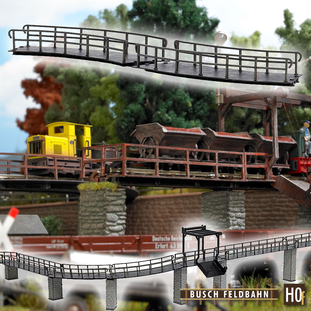 Busch 12386 Brücke gebogen 2 Stück 1:87 Spur H0f Neu OVP