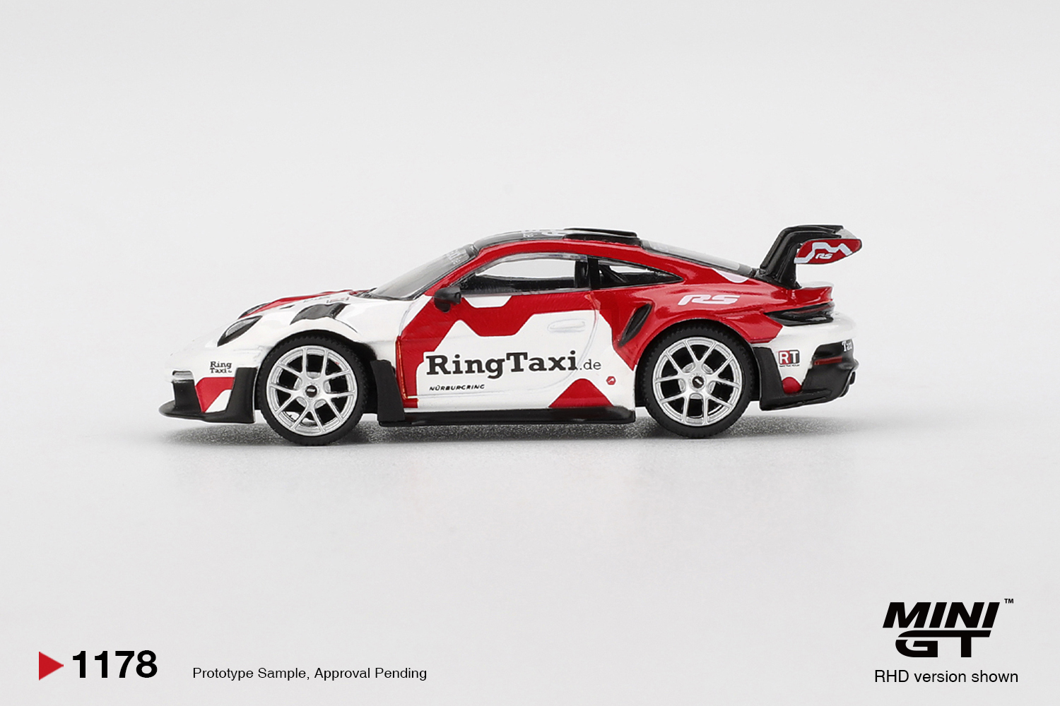 Mini GT MGT01178-L 1:64 PORSCHE 911 (992) GT3 RS WEISSACH RING TAXI 2025