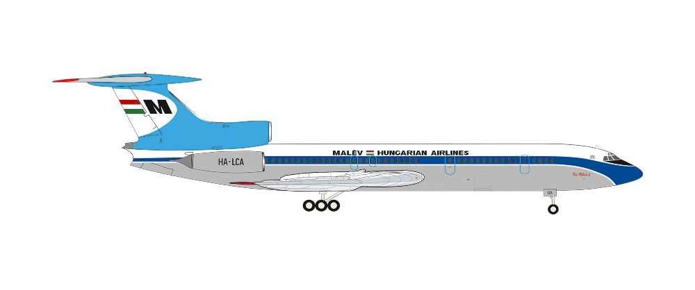 Herpa 574044 TU-154B2 Malév Hungarian Airl. 1:200