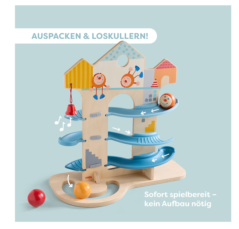HABA 2012255001 Stand-Kugelbahn Kullerhaus 3 Kugeln NEU OVP