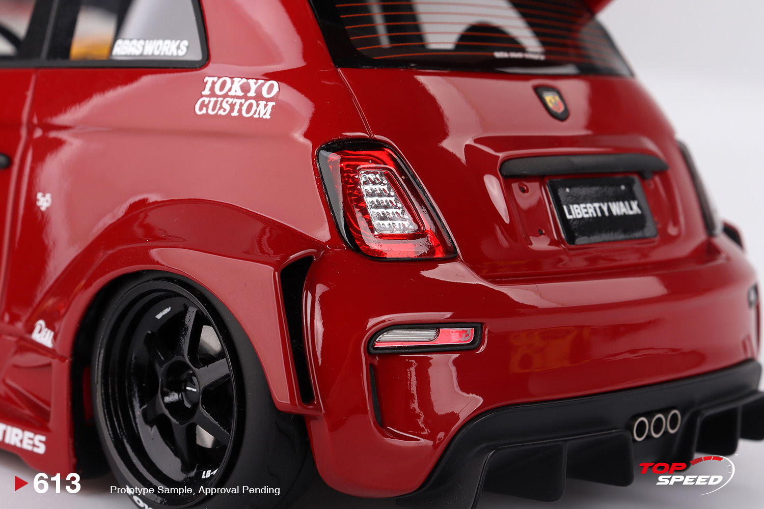 Top Speed 613 Fiat Abarth LB-WORKS x Abas Works 595 Red 2024 1:18