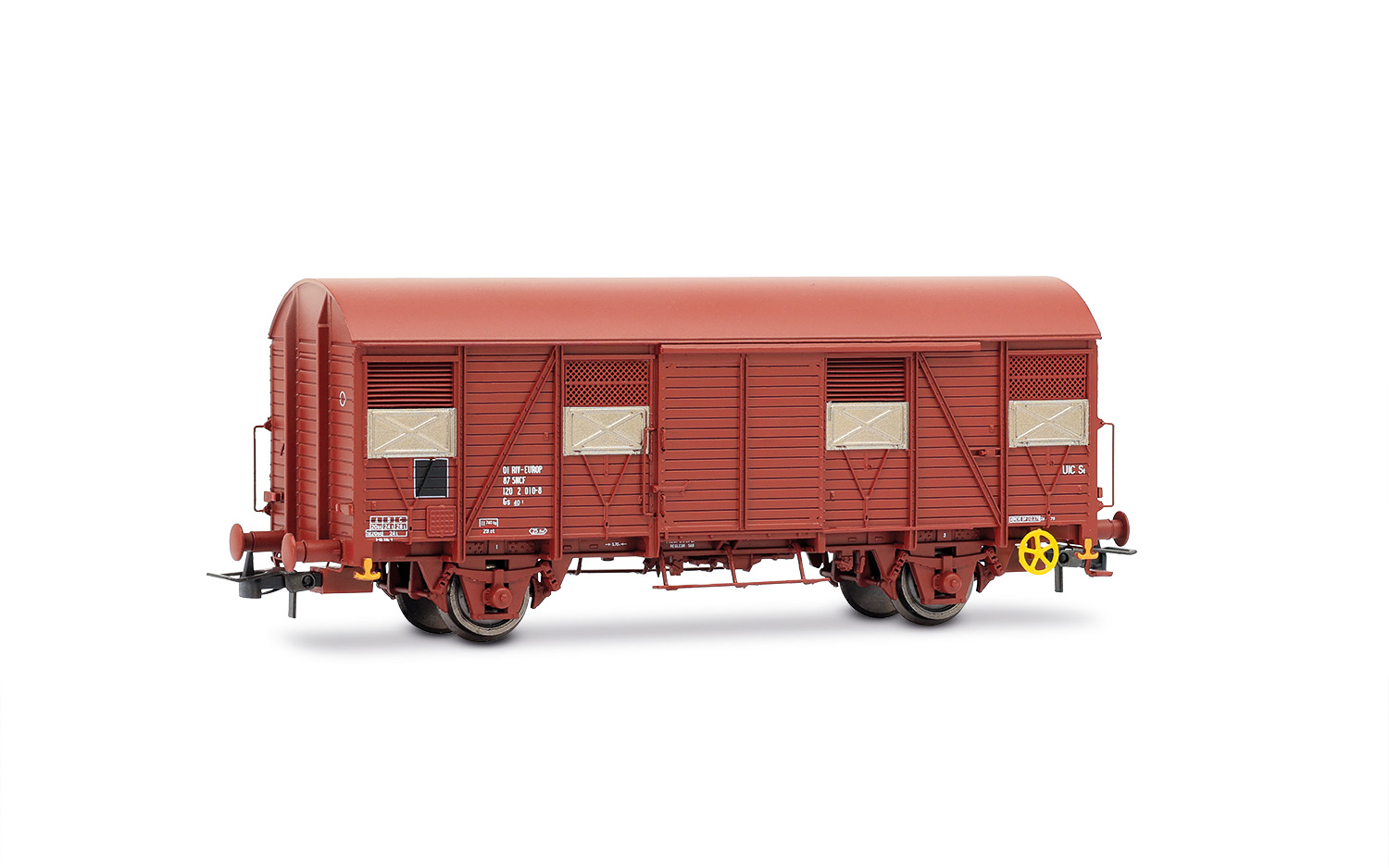 Jouef HJ6325 SNCF, 2-tlg. Set gedeckter Güterwagen der Bauart Gs, braune