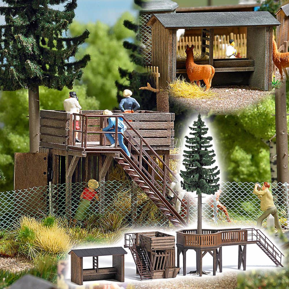 Busch 1588 Aussichtsplattformen & Futterunterstand 1:87 Spur H0