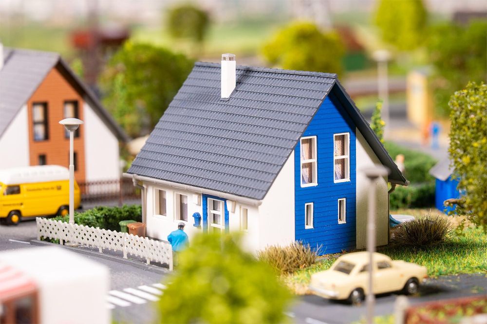 Faller 232146 Einfamilienhaus blau 1:160 Spur N Bausatz NEU OVP