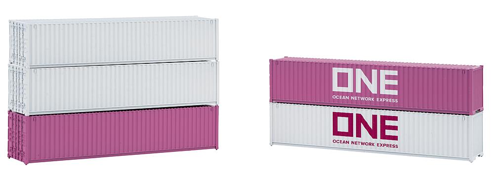 Faller 182152 40' Container ONE, 5er-Set, Ep. VI, H0 1:87, NEU OVP