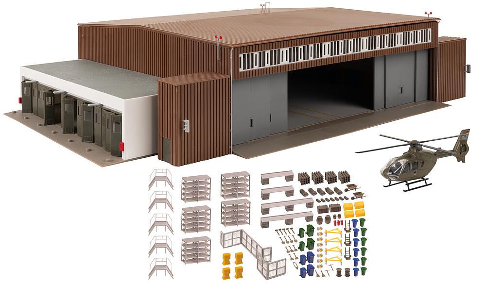 Faller 144111 Hangar mit Hubschrauber 1:87 Spur H0 Bausatz Neu