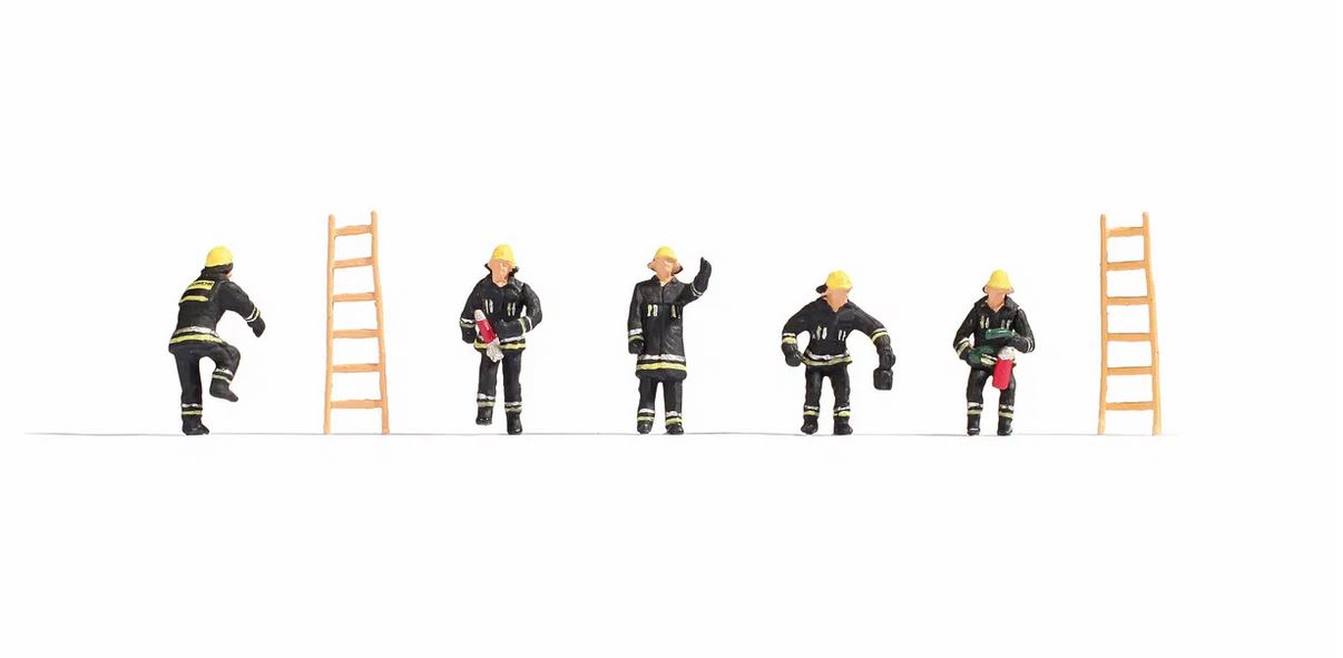 Noch 15021 Feuerwehr 5 Figuren + Zubehör 1:87 Spur H0 NEU OVP