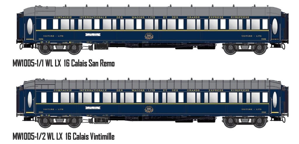 Models World MW1005-1 2er Set Schlafwagen CIWL, Ep.III, Le Train Bleu, Innenbel.