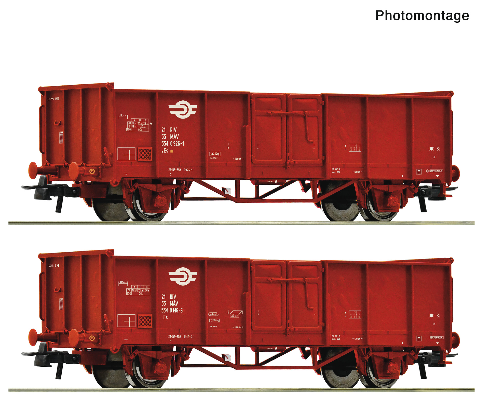 Roco 6600301 2-tlg. Set: Offene Güterwagen