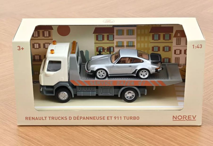 Norev 431130 Abschleppwagen Plastigam + Porsche 911 Jet-car 1:43