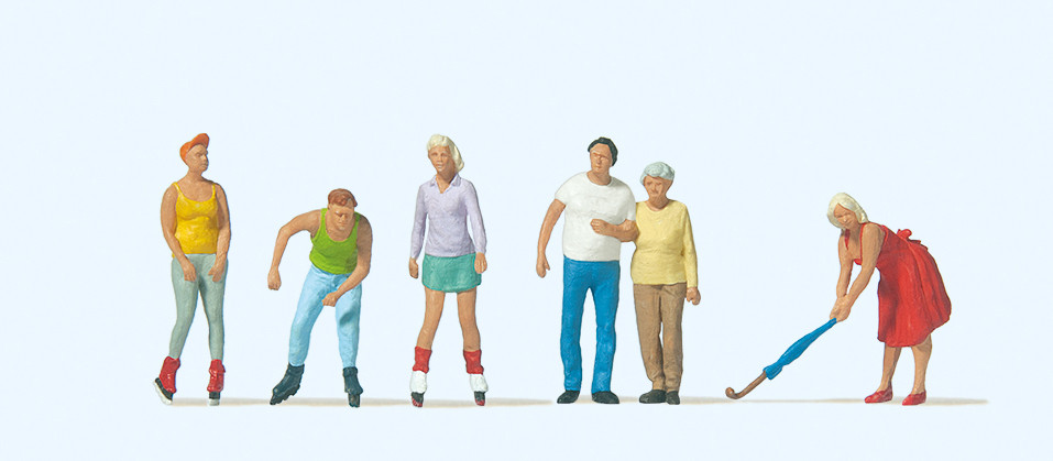 Preiser 10740 Skater Spaziergänger 1:87 Spur H0 NEU OVP Figuren