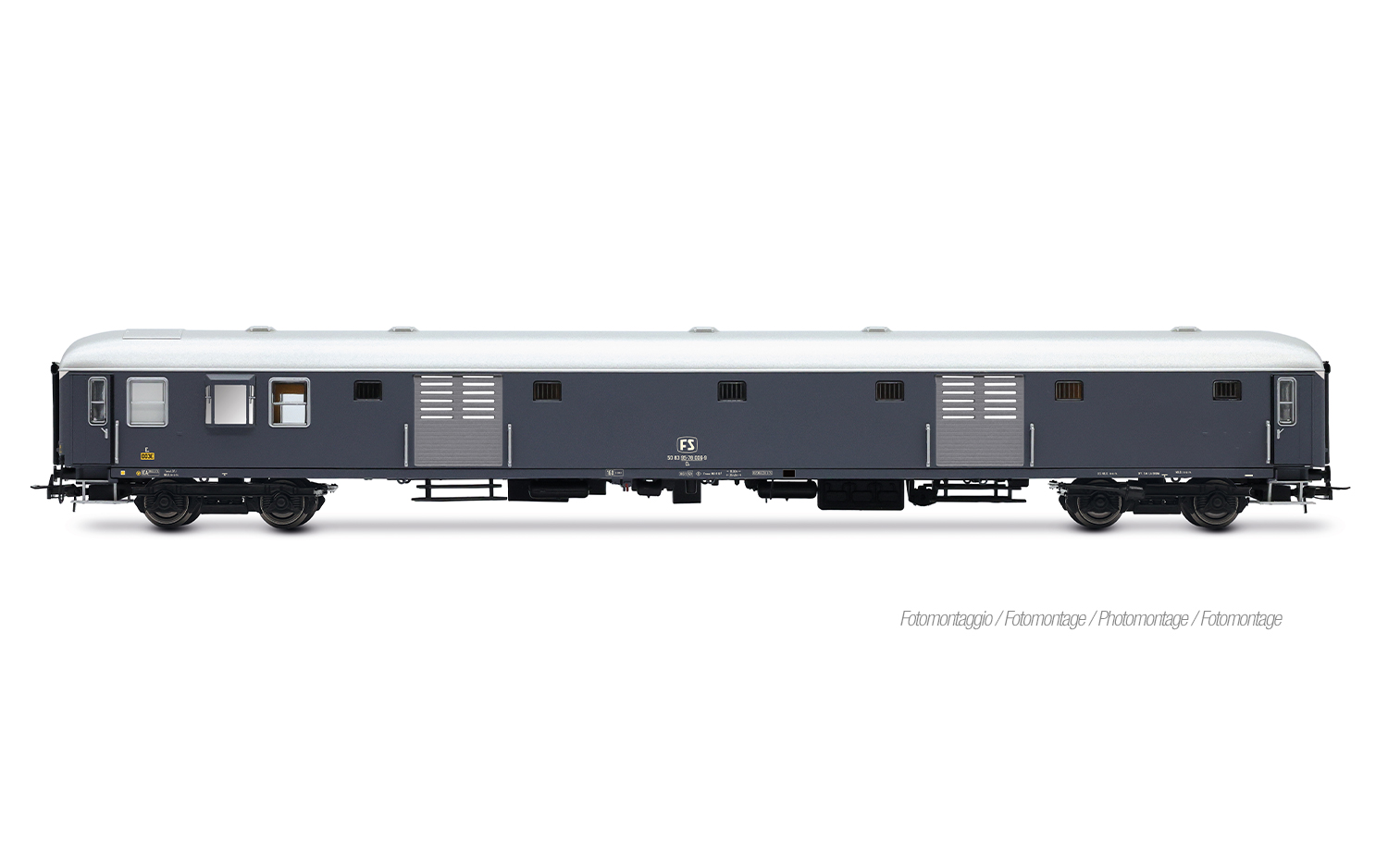 Rivarossi HR4430 FS, UIC-X Gepäckwagen Typ 1968, Drehgestelle 24au, originalg