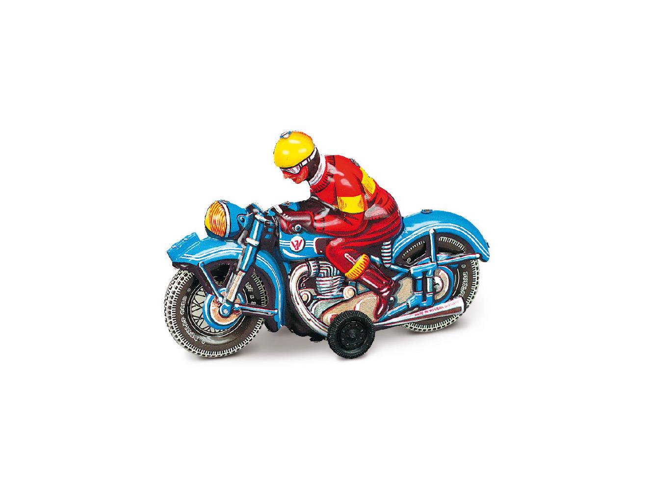 Wilesco 10589 Motorrad Blau Friktionsantrieb Neu OVP