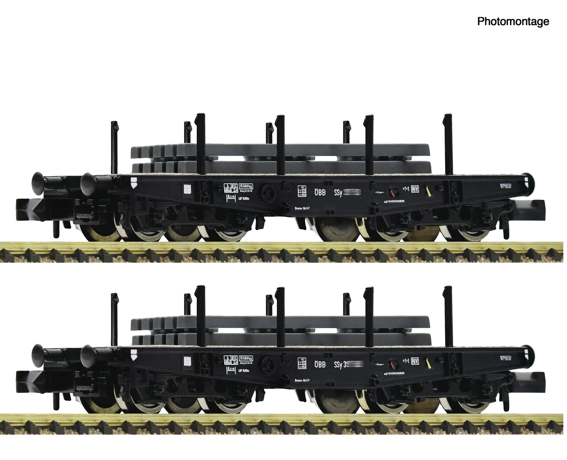 Fleischmann 6660134 2-tlg. Set: Schwerlast-Flachwagen